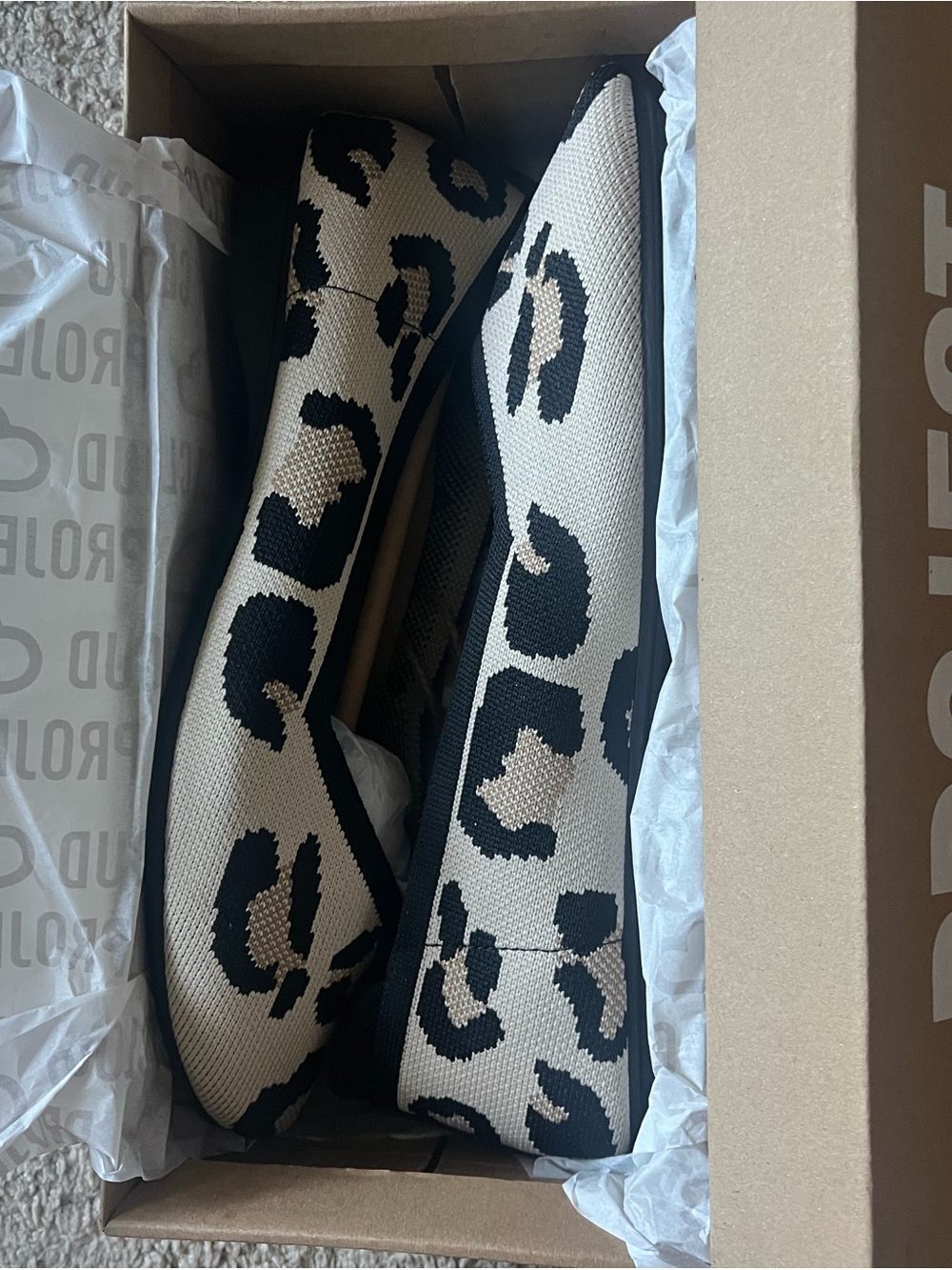 Leopard Knit Flats